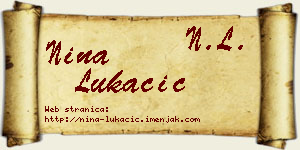 Nina Lukačić vizit kartica